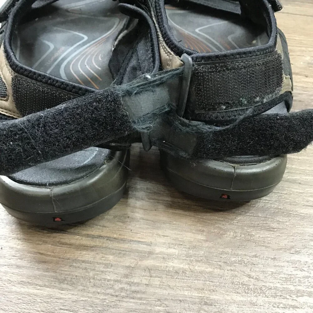 Ecco YUCATAN Sandals Mens Size 11/11.5 EU 45 Leather Outdoor Hiking Casual Black
